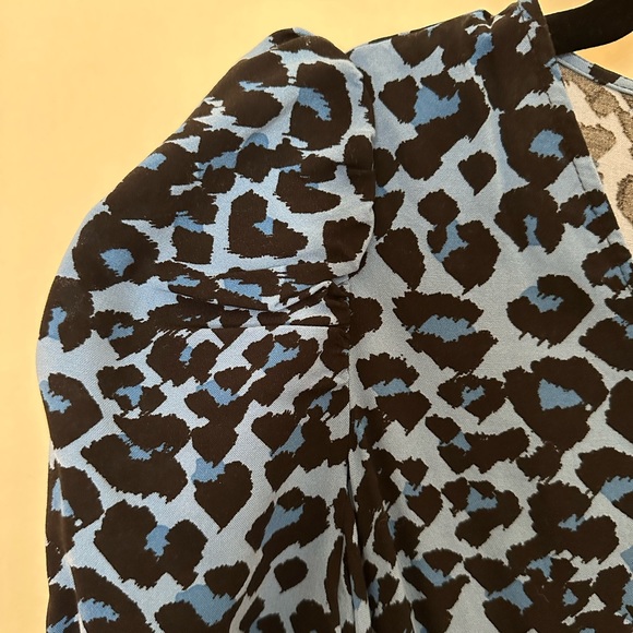 NWT Banana Republic Midi Blue Leopard Print Dress - Picture 3 of 5